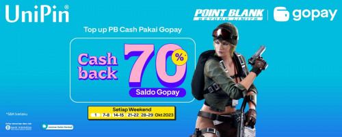 Top Up PB Cash di UniPin Pakai GoPay Cashback 70%!